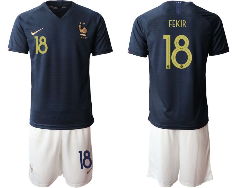 Men 2019-2020 Season National Team French home #18 blue Soccer Jerseys